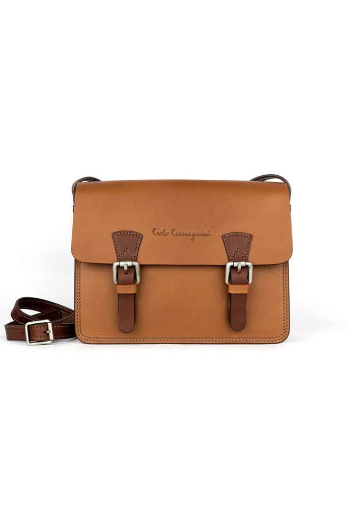 carlo carmagnini, saddle bag, college bag, made in italy, genuine leather, vegetable tanned leather