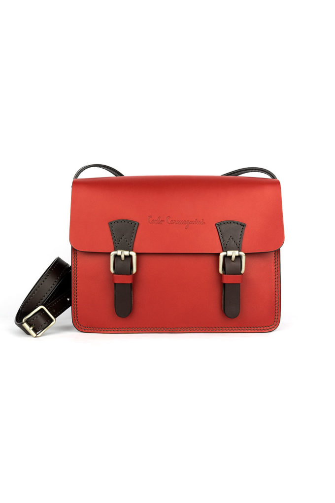 carlo carmagnini, saddle bag, college bag, made in italy, genuine leather, vegetable tanned leather