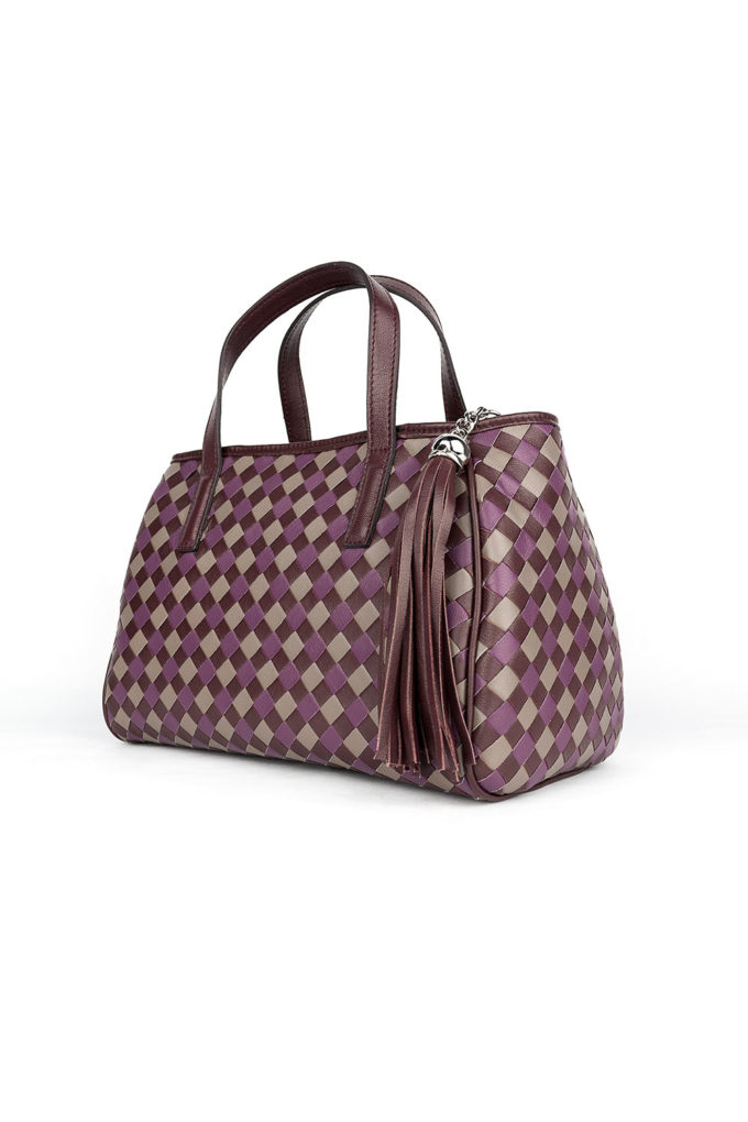 carlo carmagnini, bowling bag, woven leather bag, handwoven bag, leather bags, made in italy