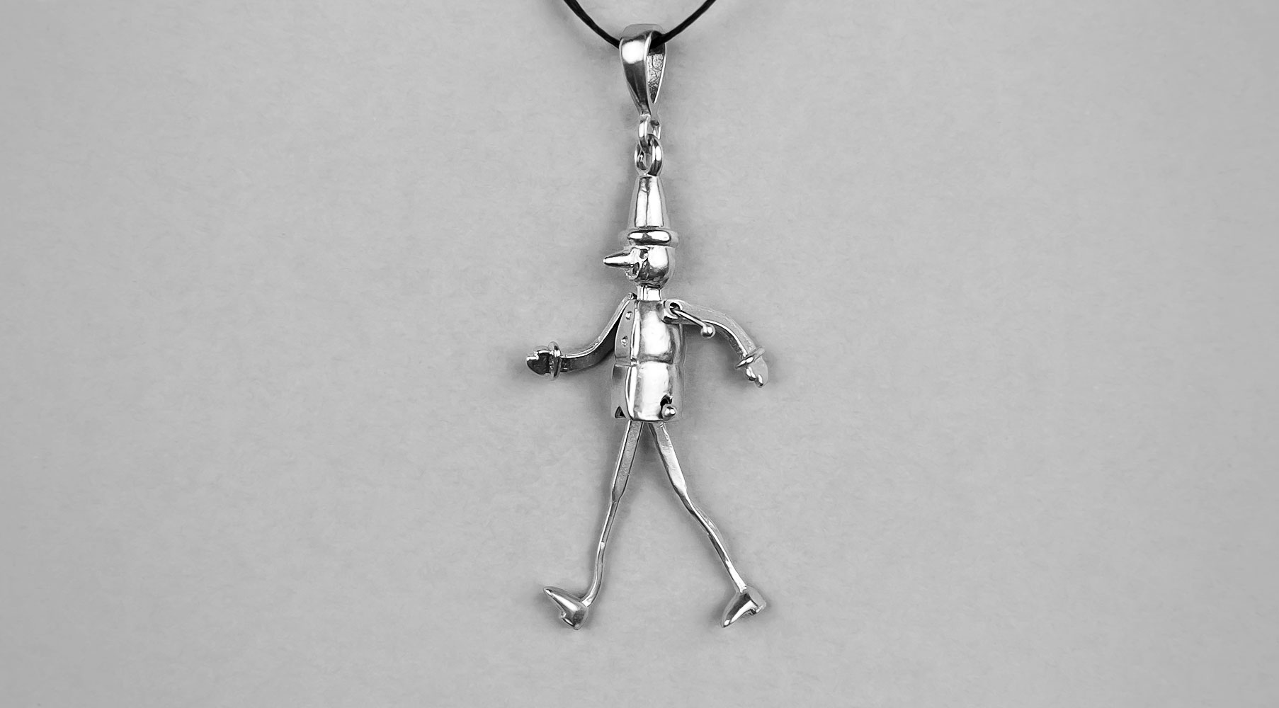 pinocchio, talisman, good luck, charm, pendant, solid brass, gold plated, adrimar, firenze, florence, made in italy, italia, italy, tuscany, toscana