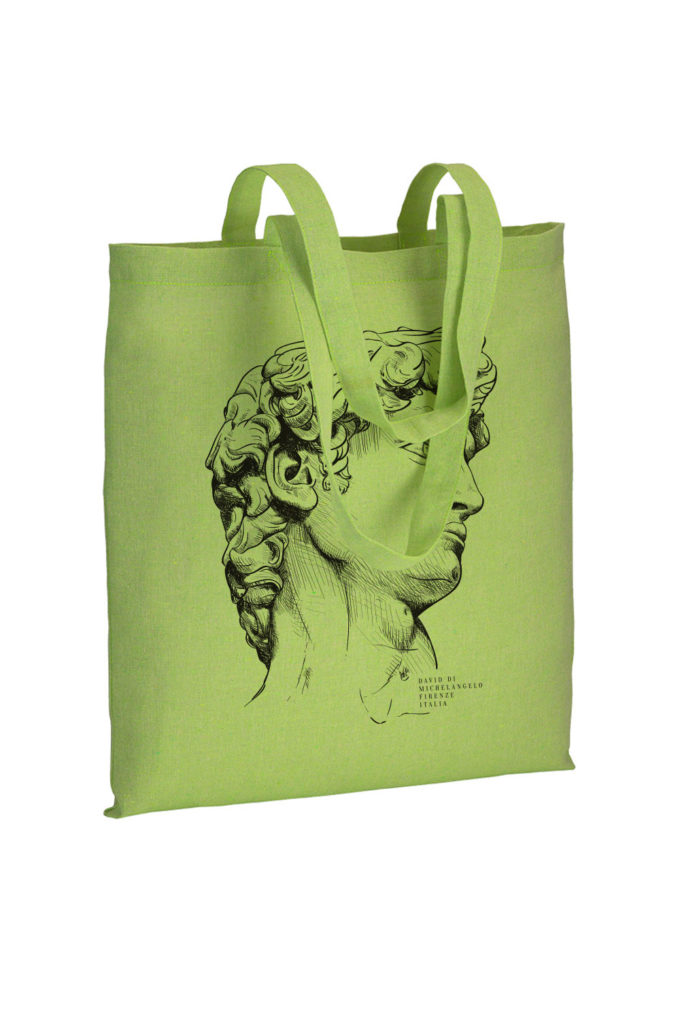david, michelangelo buonarroti, firenze, florence, tote bag, souvenir, illustration, inkc souvenirs, inkc studios, inkc, adrimar, adrimar firenze, tote bag italy